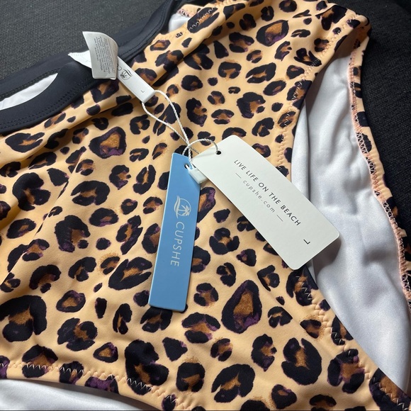 NWT - Cupshe Pinkish Brown Leopard Bikini Set - Picture 4 of 4